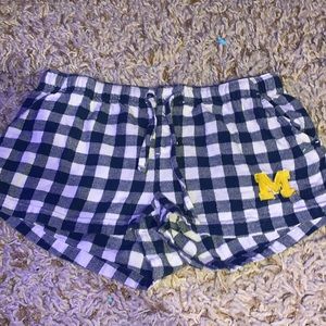 plaid michigan shorts